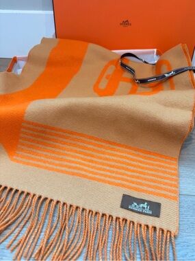 Hermès Casaque cashmere scarf (NEW with box and ribbon)